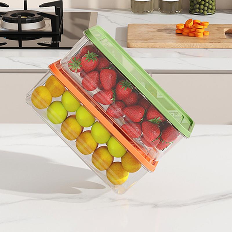 1/3 Stück Transparente Lebensmittel-Frucht-Aufbewahrungsbox mit Deckeln Tragbarer Kühlschrank-Gefrierschrank-Organizer Portioniert Fleisch Zwiebel Ingwer Knusperbox