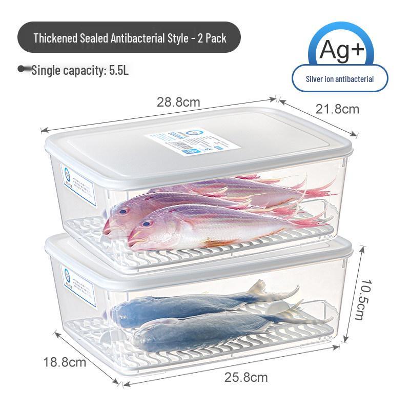 Plastic Japanese-Style Fresh-Keeping Box with Lid for Refrigerator Storage