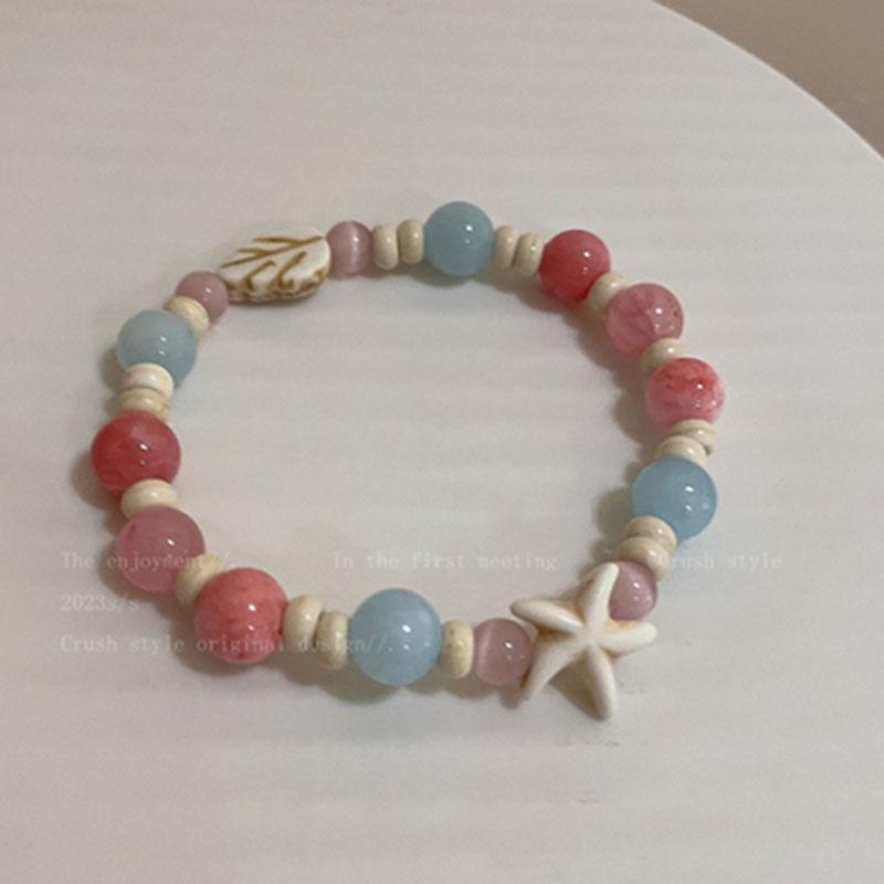 

Ceramic Bead Bracelet - A Niche Handcrafted Accessory for Best Friends. Dopamine Student-style Jewelry. Peanut Star