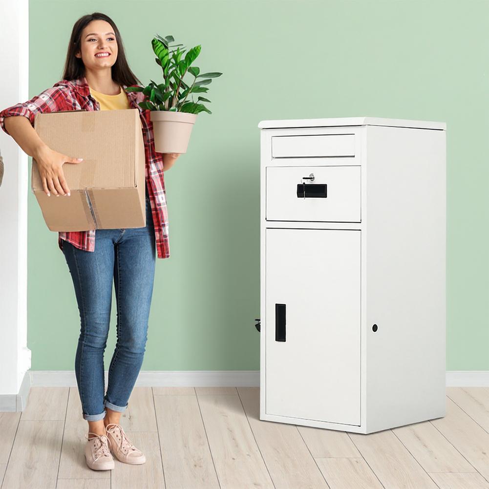 Anti-theft Mailbox IPX3 Waterproof Package Delivery Box for Outside Large Storage locking Mailbox for Home Outside with Secure S