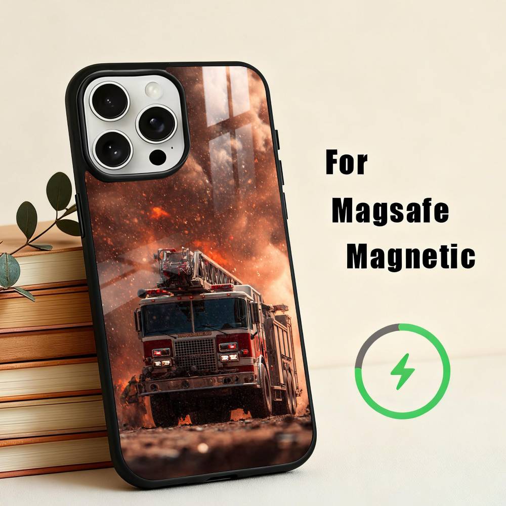

Fire Disaster Firefighter Phone Case For iPhone 17,16,15,14,13,12,Plus,Pro,Max for Magsafe Magnetic Wireless Charging iPhone14PROMAX