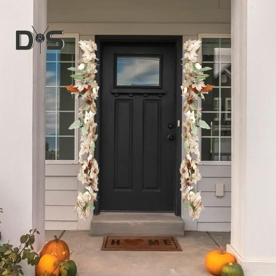 Autumn White Maple Vine Easy Care Harvest Decor Unique Design Rattan for Thanksgiving Halloween Accessories