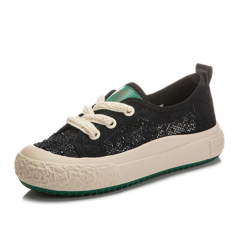 Summer New Mesh Breathable Fisherman Shoes Women's Casual Flat Bottom Shallow Mouth Single Shoes Women's Versatile Thick Sole Women's Shoes Tide