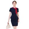 Women's Summer Professional Pant Suit Set - Short Sleeve Work Uniform for Receptionists and Beauticians