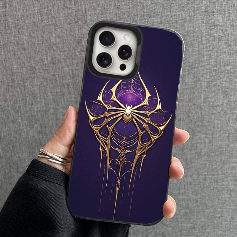 Black Spider Element Animal Print Phone Case For iPhone 16 Pro Max 15 14 13 12 11 XS X 8 7 Plus SE 2022 Shockproof Back Cover
