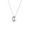 Sweet Moon Kitten Silver Necklace - Short Chain for Women, Korean Fashion Jewelry