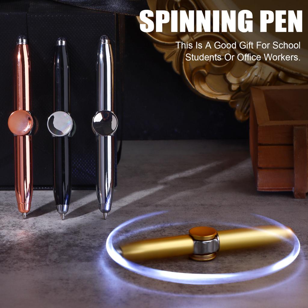 4 Stück Fidget Stift Spinner Stift Mit LED-Licht Multifunktionaler Drehstift Stressreduzierer Stifte Zum Drehen Helfen beim Denken Kugelschreiber