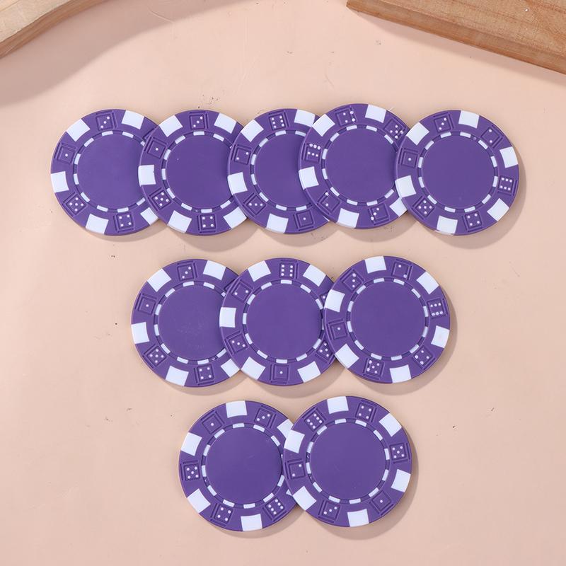 10 Pcs Abs Plastic Poker Chips Casino Texas Hold'Em Poker Metal Coins 11.5G Chips Poker Game Chip Set Accessories