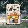 Metal Wall Art Sunflower Pumpkin Fall Sign Home Decor 20x30cm