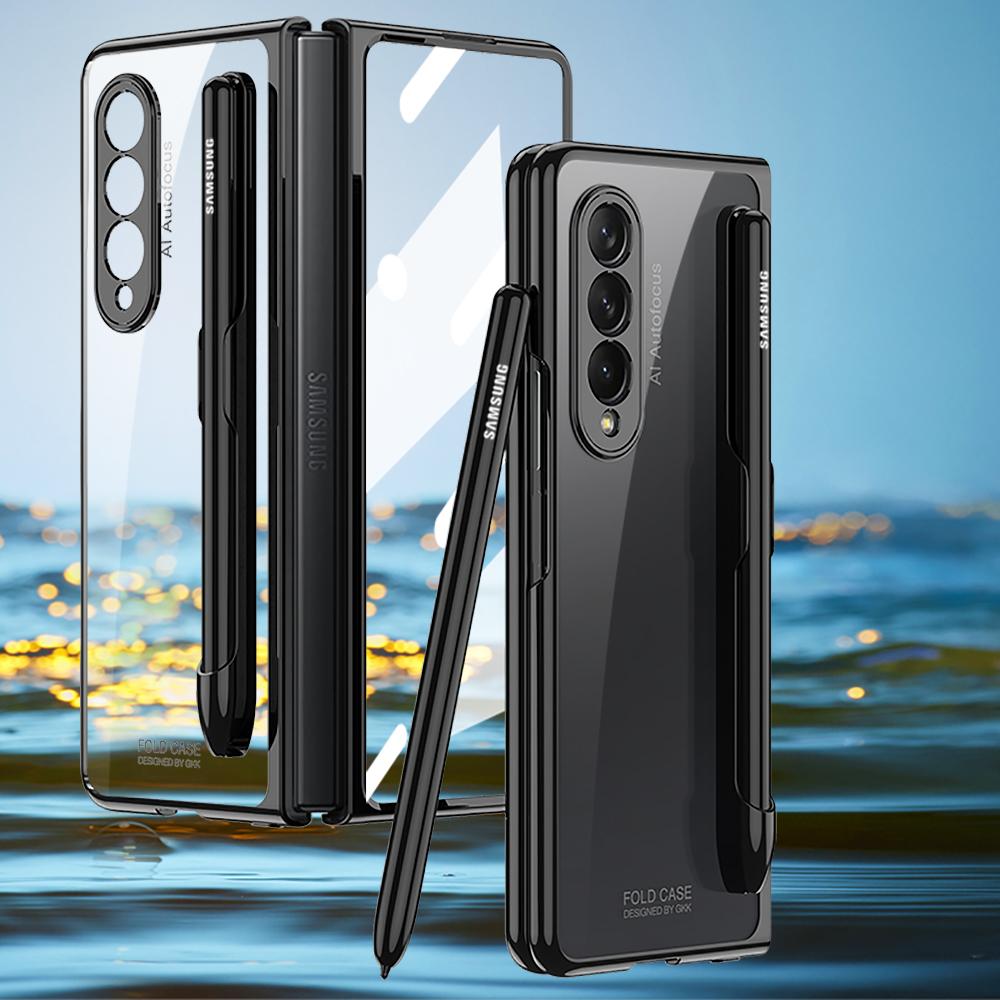 

Роскошный ультратонкий чехол с держателем S Pen для Samsung Galaxy Z Fold 4 3 5G, защитный чехол для экрана, противоударный чехол, чехол (Нет ручки) For Z Fold 4 5G