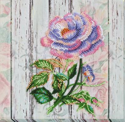 Midi Set for Embroidery with Beads On Natural Artistic Canvas Abris Art Flowers