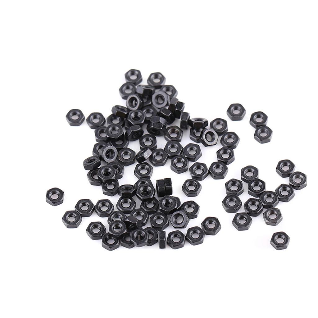 100pcs Carbon Steel Hex Hexagonal Nuts Fasterner Supply (M2)