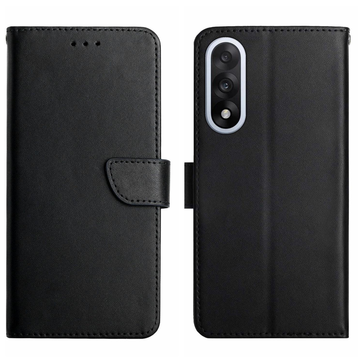 

For OnePlus Nord 5 5G Case Genuine Cow Leather Phone Cover Nappa Texture Black