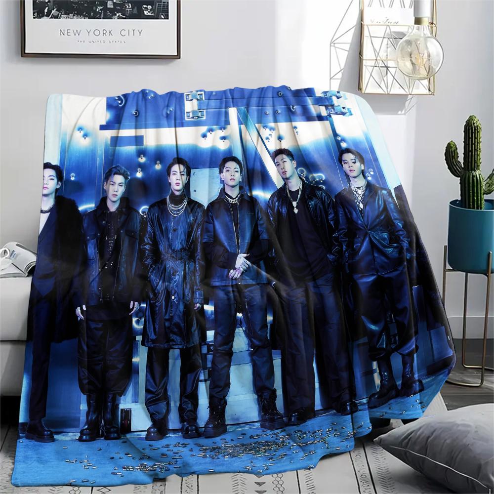 BTS,pattern Flannel Blanket, High quality Comfortable for All Seasons, Home Decor, Warmth and Comfort, Perfect for Gifts.