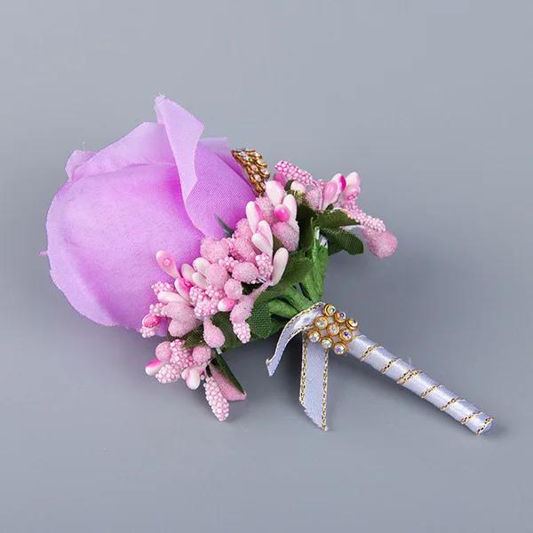 Knot Wedding Corsage Simulation Silk Rose Brooch Wedding Dress Flower Accessories Forest Berry Simulation Single Rose Corsage