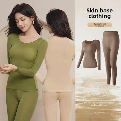 Hyaluronsäure Thermobekleidung: Damen Hautverschönernder Herbst/Winter-Anzug mit Konstanterwärmung und Hautfreundlichen Basisschichten.