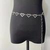 New Waist Chain for Women's Personality Simple and Fashionable Love-shaped Rhinestone Inlaid Metal Belt Body Chain Accessories