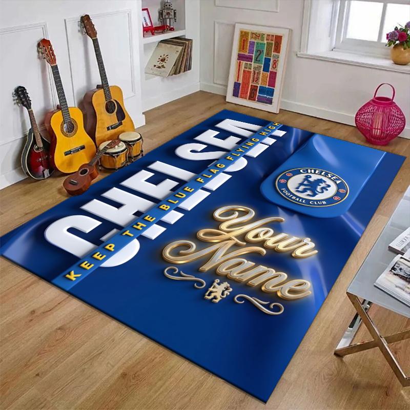 Custom C-Chelsea Mat Personalized Name, Polyester Washable Indoor Entryway Rug, Gift for Christmas, Easter, Thanksgiving Day