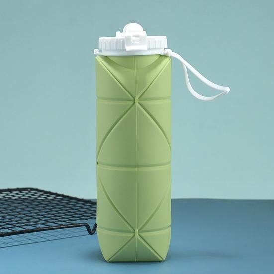 Collapsible Water Bottle Reusable Leak-Proof Silicone Water Cup 600ml Large Capacity Straw Cup Portable Outdoor Sports Kettle