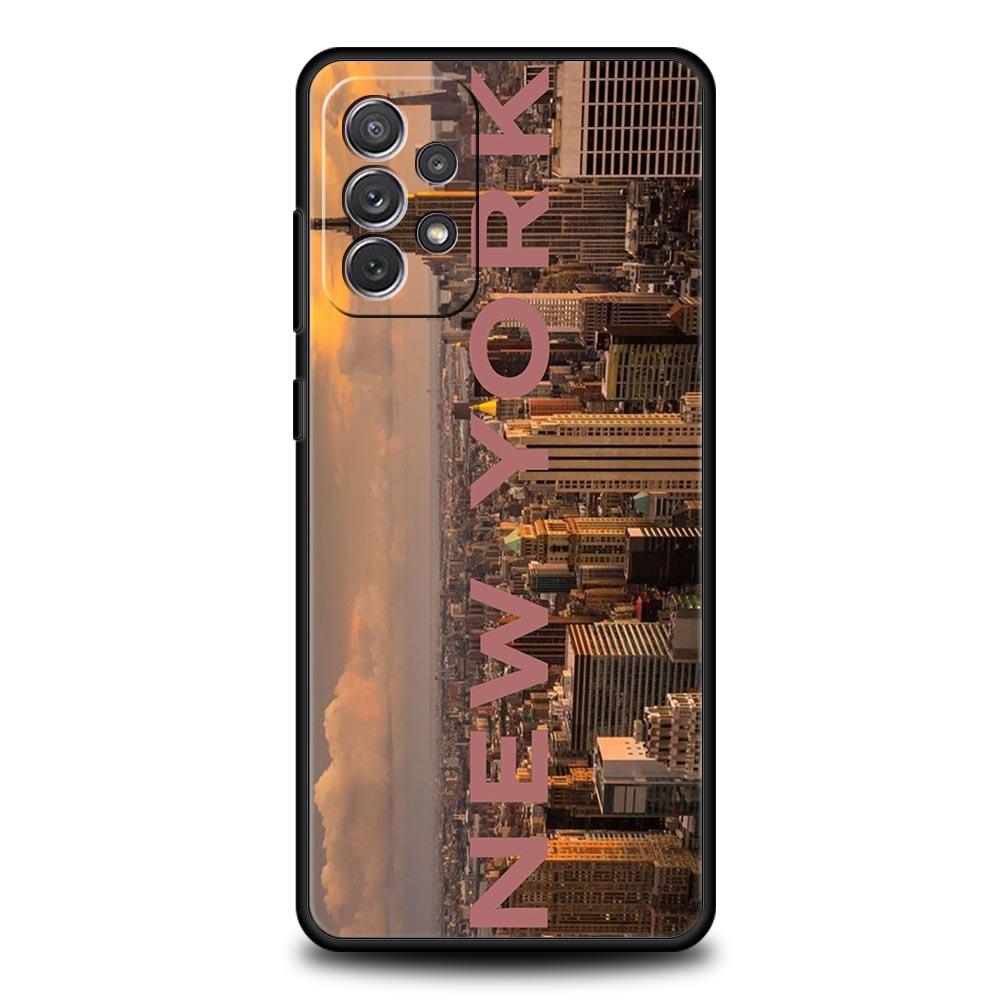 Case For Samsung A17 A15 A13 A51 A71 A41 A31 A21S A07 A05 A35 A55 A23 A25 A33 A53 A73 5G Cover NYC New York City seaside scenery