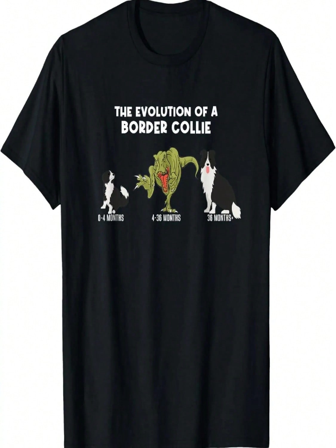 Border Collie Dog Mom The Evolution Of A Border Collie T-Shirt S разноцветный