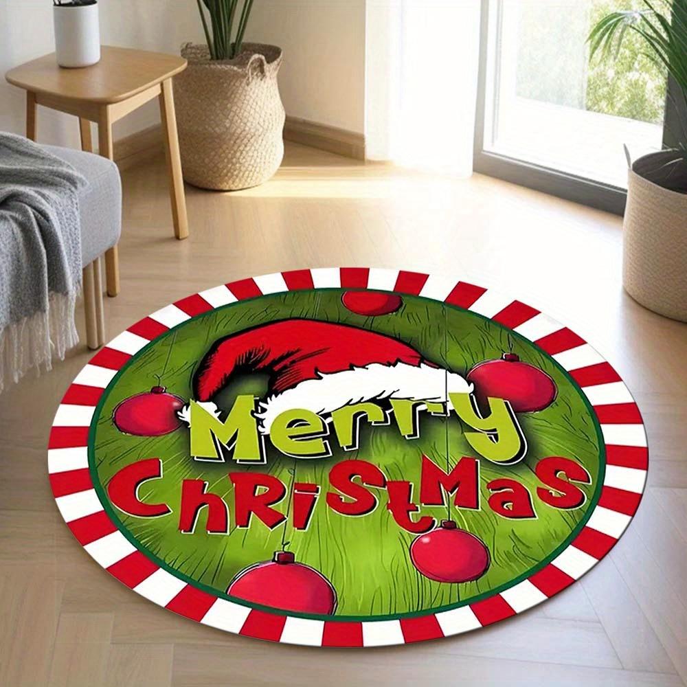 

Christmas Round Chair Mat, Polyester Floor Protector for Home Office Bedroom Kitchen Decor, Festive Holiday Gift Diameter 60cm
