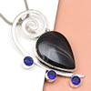 Gray Botswana Agate Tanzite  Mother's Day Silver Jewelry Pendant  2.25"
