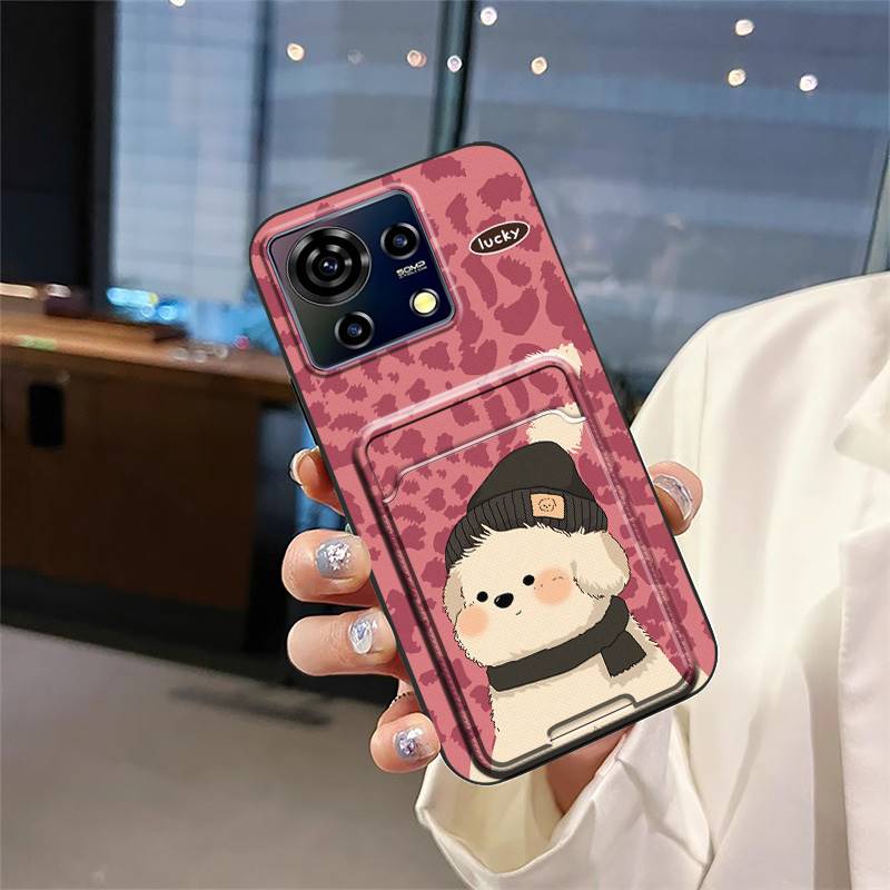 Card Slot TPU Phone Case For ZTE Blade V50 Vita Waterproof Protective Fashion Design Cartoon Cute Anti-knock Soft Case