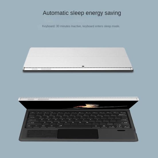 Tablet Keyboard & Protective Case for Microsoft Surface Pro Black Wireless Bluetooth-compatible Keyboard with Colorful Backlight Plastic Tablet