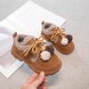 Girls Cotton Shoes Winter 2025 New Children's Plush Thickened Fluffy Shoes Girls Retro Loafers Medium and Older Children's Shoes