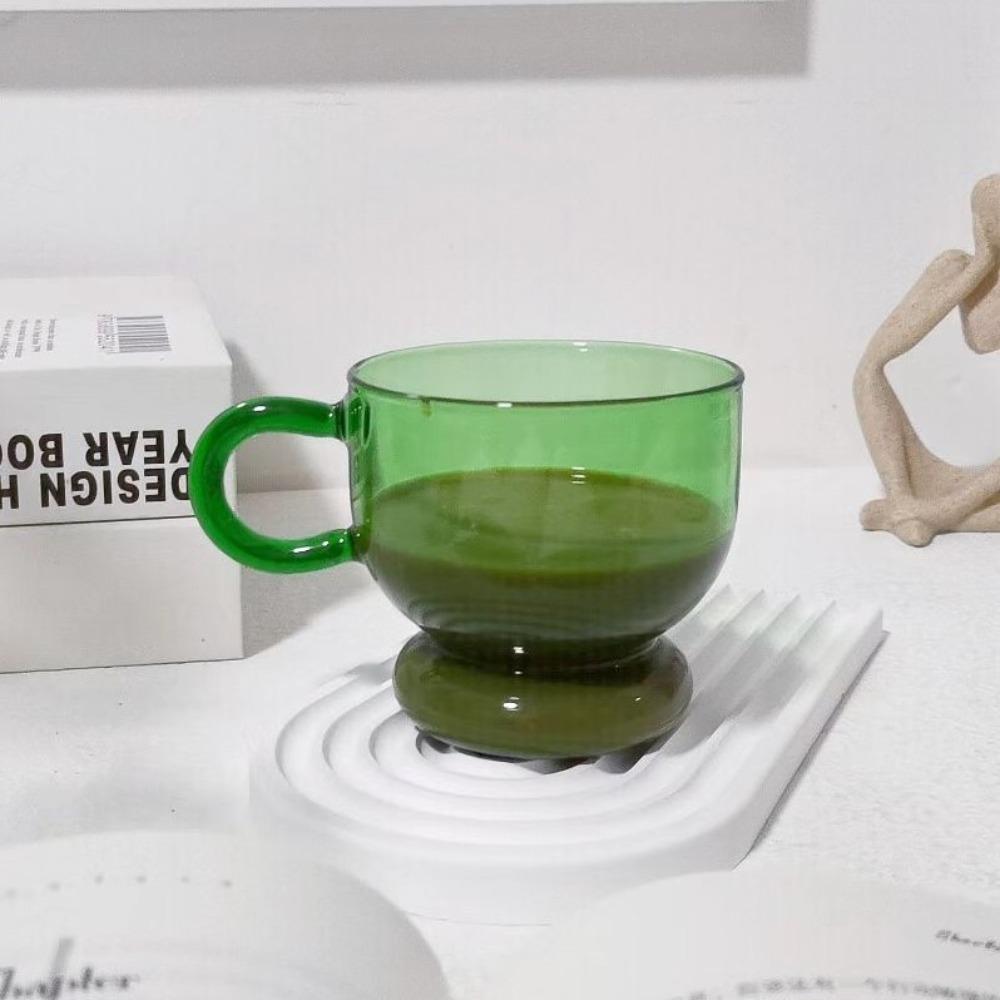 New Stained Glass Cup with Saucer Nordic Style Household Personal Coffee Cup with Spoon