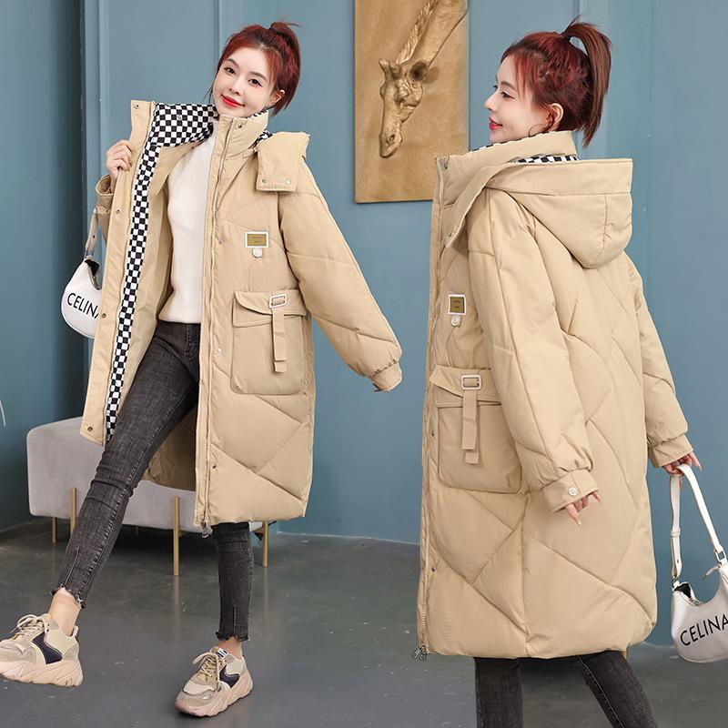 Live hat over the knee down  clothing women's winter clothing thickened warm  jacket Korean version loose  jacket