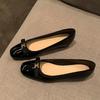 Autumn and Winter New Inner Height Increase 3 Noble Gold Buckle Bow Square Round Head Thick Sole Shallow Mouth Single Shoe Women