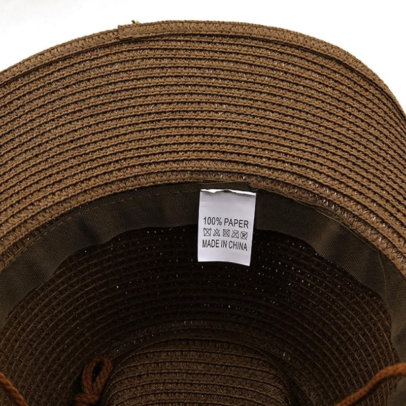 Stile Etnico Cappello da Cowboy Estivo Protezione Solare Intreccio di Paglia Cappello Western Protezione Solare