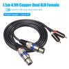 1.5m/4.9ft Dual XLR Male to Dual RCA Male Cable Zinc Alloy Canon Head Audio Microphone Cable Adapter for Speaker Amplifier Mixer