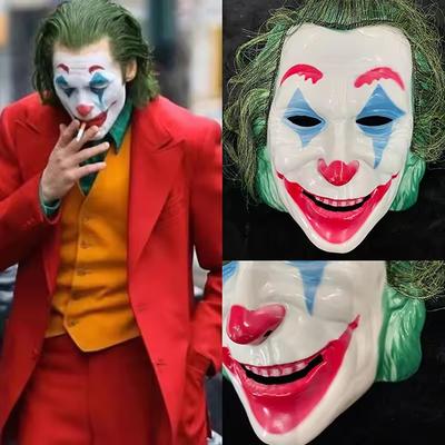 Halloween Joker Maske Cosplay Clown Kostüm Party Requisiten Vollgesicht Lustig Terror Dekoration Kostümzubehör