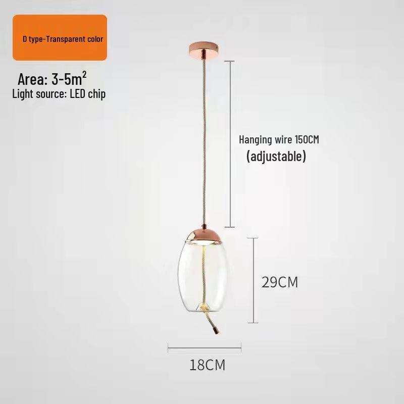 

Modern Nordic Minimalist Pendant Light for Bars, Cafes, Living Rooms - Creative Glass Design Warm Light