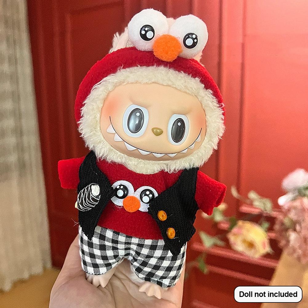 For 17cm Labubu Doll Clothes Fashion Clothes Hoodies Doll Clothes Color Match Hoodies Dolls Accessories Cute Decoration Little Cloths