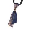 Y2K Preppy Necktie Oval Decorative Neck Tie Chic Plaid Bow Tie  JK Uniform
