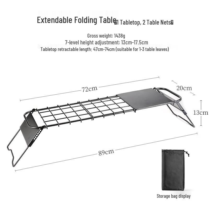 ZISIZ Outdoor Portable Folding Table with Stove Stand