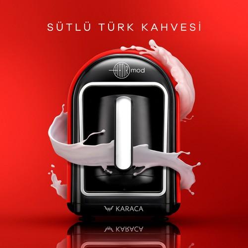 

Karaca Hatır Mod Турецкая кофемашина с молоком красного цвета