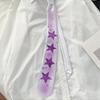 Y2K Star Tie Sweet Unisex Necktie Creative Glossy Tie  Party
