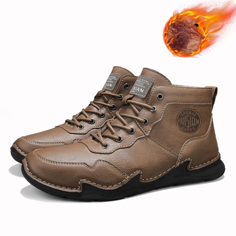 High-top Handmade Large Size Casual Shoes Men's Pigskin Retro Casual Shoes Large Size Casual Shoes Lightweight Ankle Boots