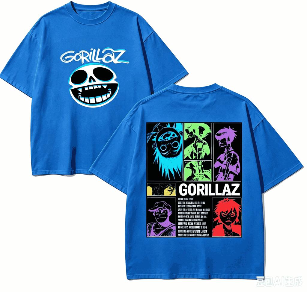 Gorillaz For Fan Gift Tshirt Unisex Unisex Harajuku Oversizedunisex Short Sleeve Streetwear High Quality Couples Comfortable Soft