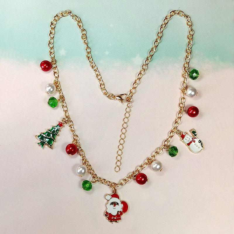 Christmas Necklace: Santa, Bells, Snowflake, Christmas Tree Alloy Pendant