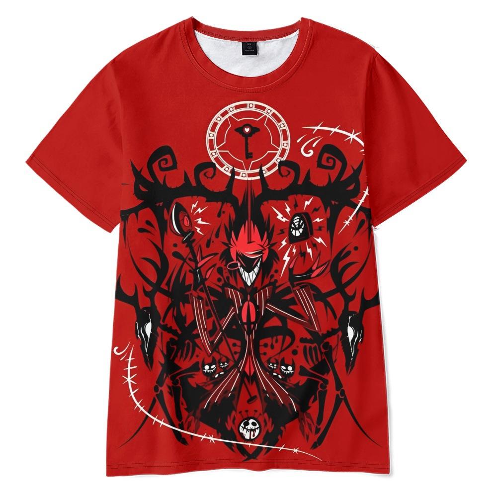 9 Colors Summer Fashion Women Men's Casual Anime Hazbin Hotel Cartoon Printed Cosplay Short Sleeve T-shirts
