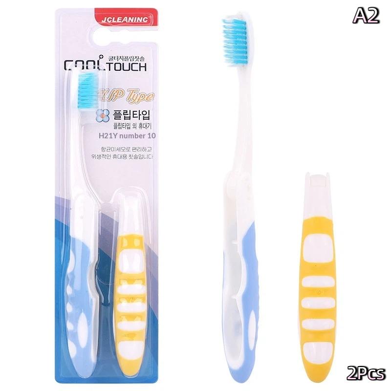 

2Pcs Foldable Travel Outdoor Camping Toothbrush Tooth Brush Hygiene Oral Tooth Cleaning Tools Folding Toothbrush Portable
