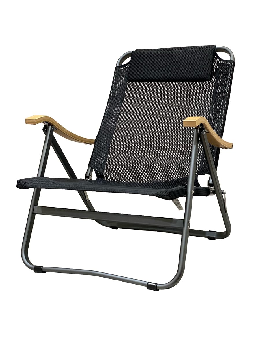 

onway Comfort Low Foldable Outdoor Camping Stylish Compact Reclining Lightweight Solo Low Indoor Low Chair Chair Folding Meal Snack Gardening Living чёрный