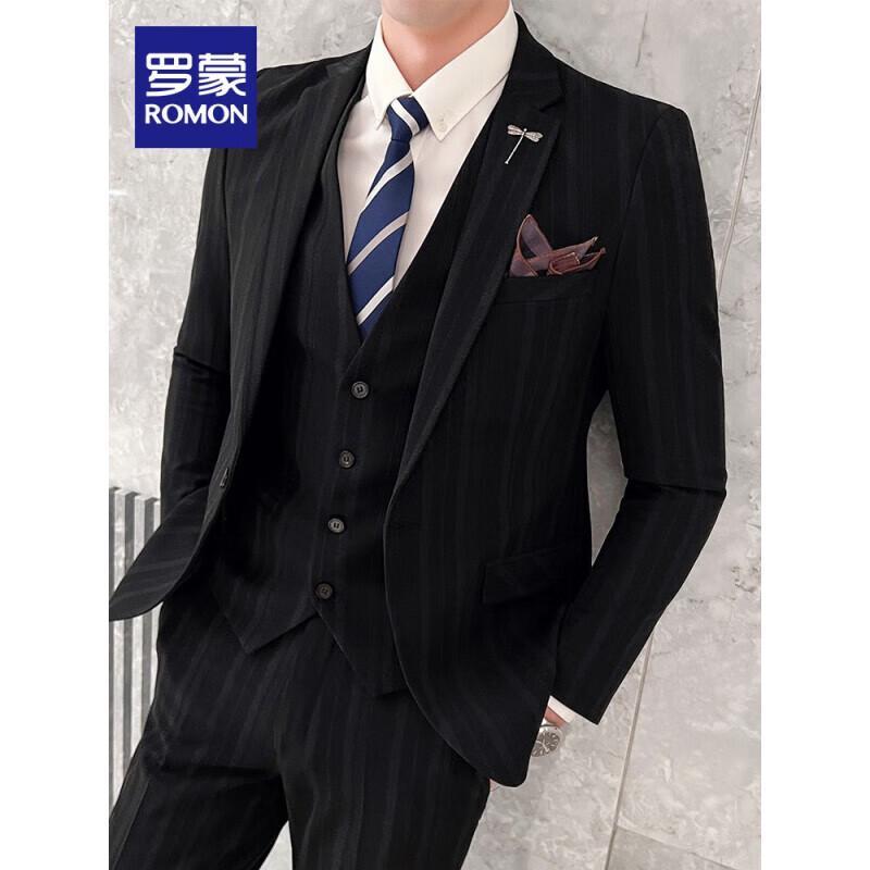 ROMON Men's Business Suit Three-Piece Set