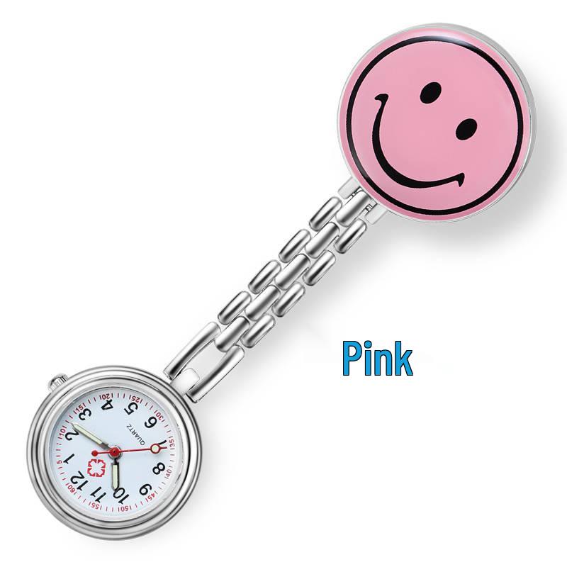 

Smiley Face Nurse Clip & Pocket Watch - Yellow & Cute Wall Clock for Students